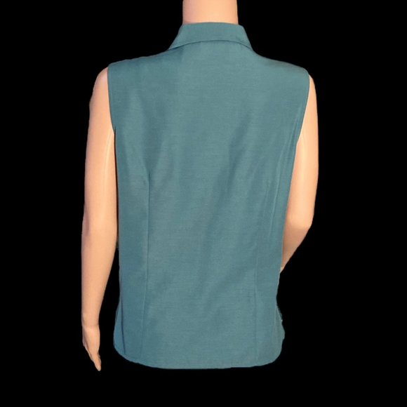 NWOT Vintage Laura Scott Sleeveless Collared Top Blouse Size 14 - Picture 3 of 8